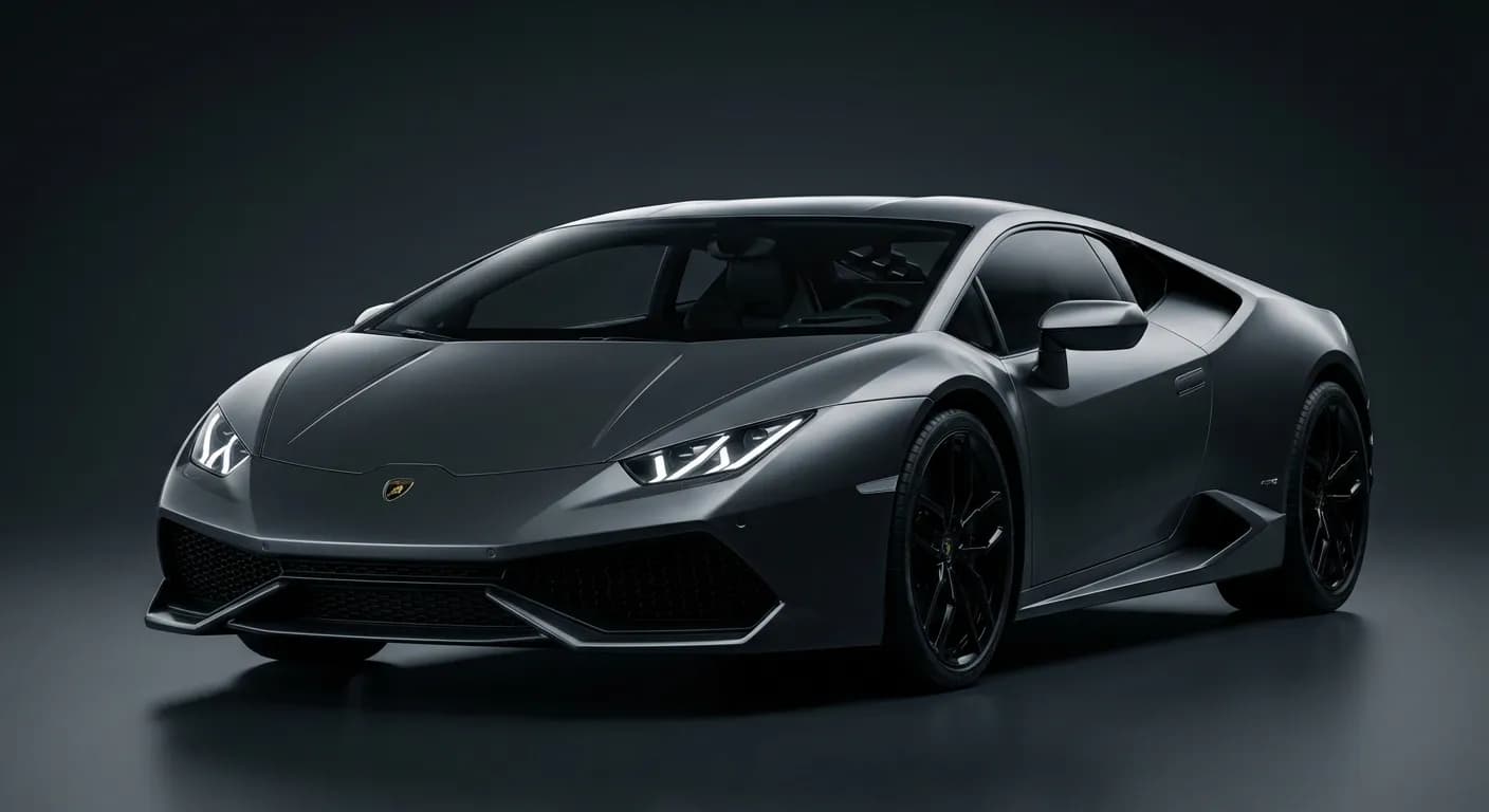 Lamborghini Huracán LP 610-4 : prix, fiche technique, avis Gros plan emblématique de l'avant d'une Lamborghini Huracán LP 610-4, mettant en valeur ses lignes agressives et ses phares LED.